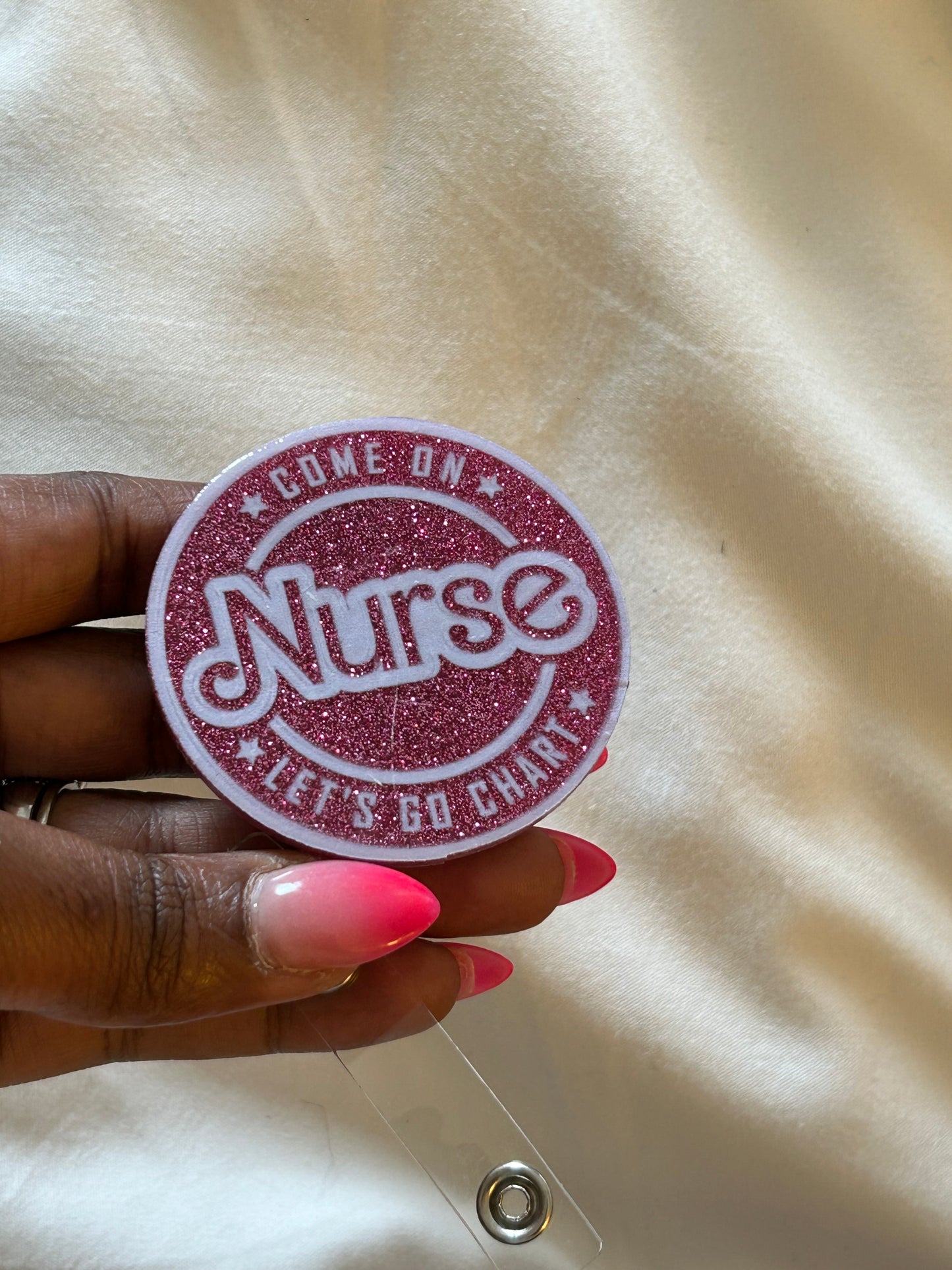 Barbie Nurse Badge Pull Reel