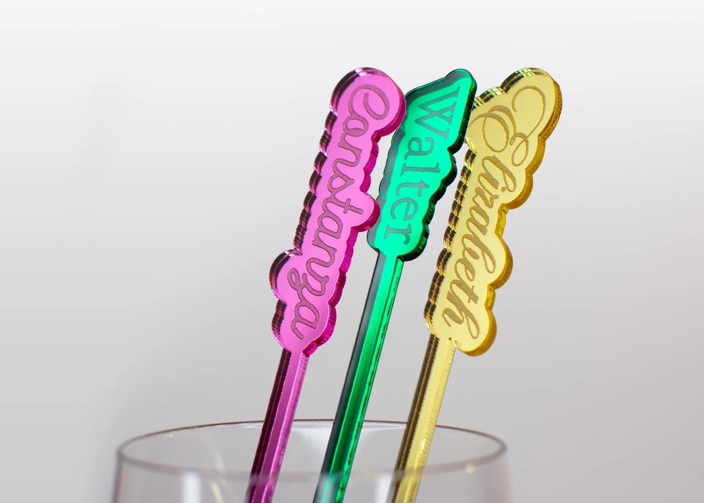 Mirrored Acrylic Drink Stirrers